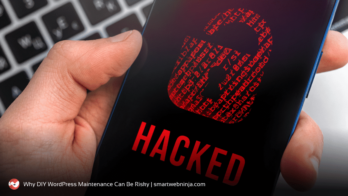 Hacked message showing on phone screen