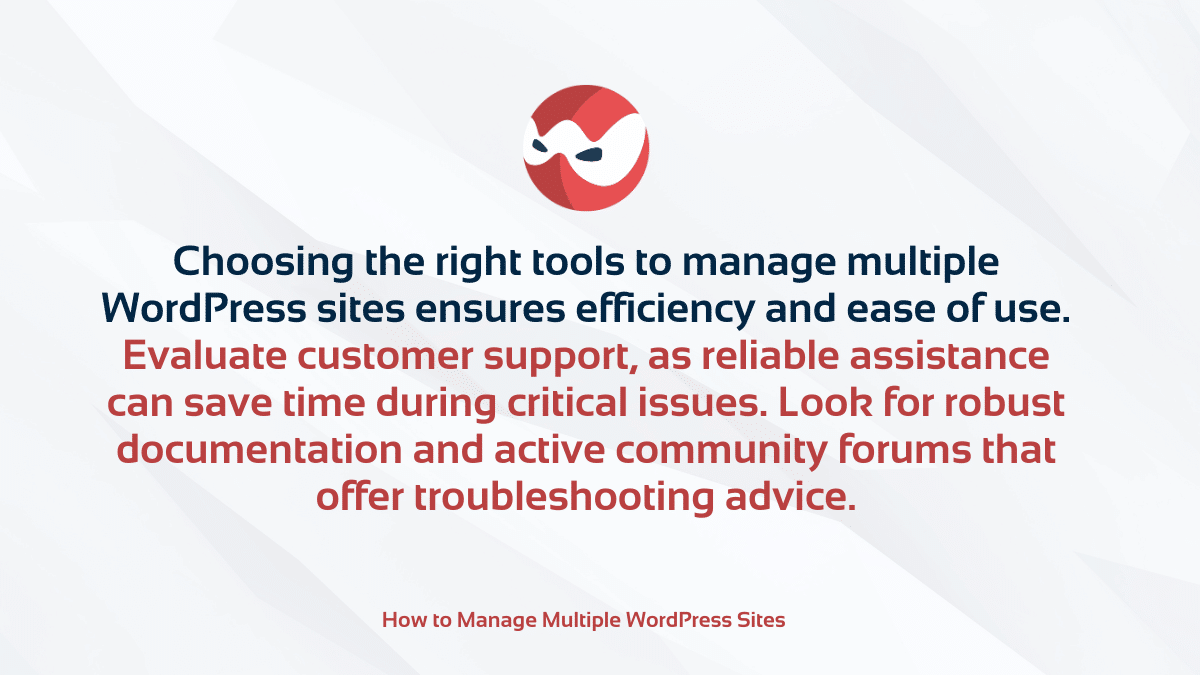 Choose the right tools to manage multiple WordPress site